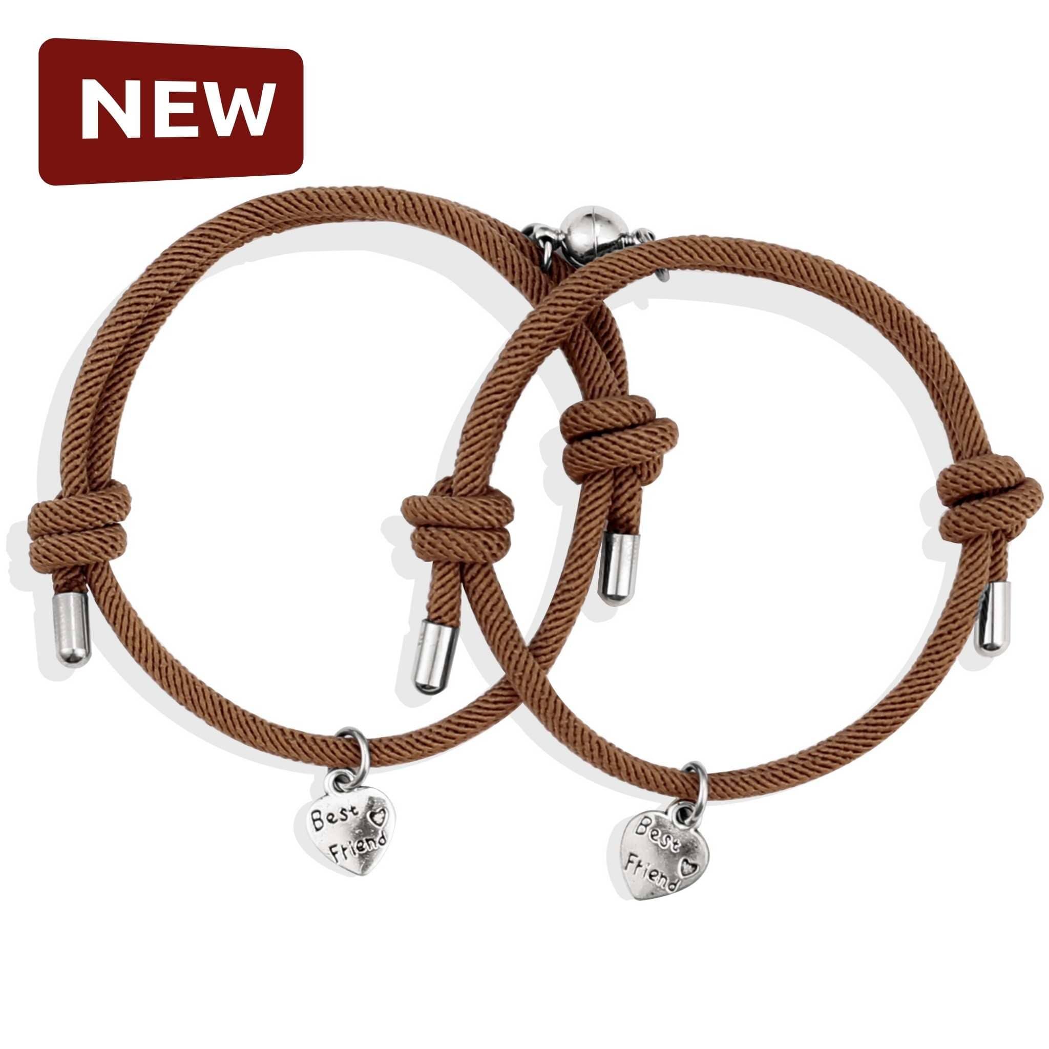 Magnetic Best Friends Bracelets 2x Light Brown by Magnetic Couples Bracelets