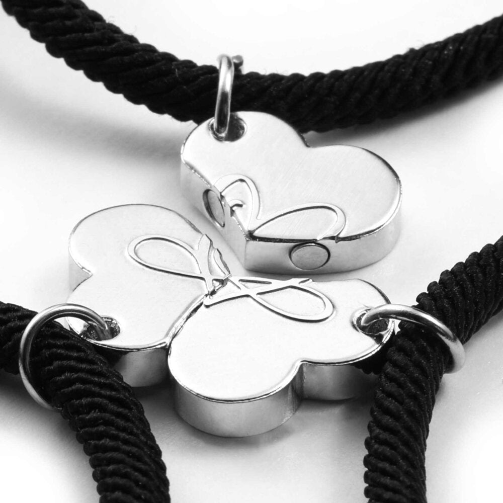 Best Friends Heart Lock Charm Bracelets - 2 Pack