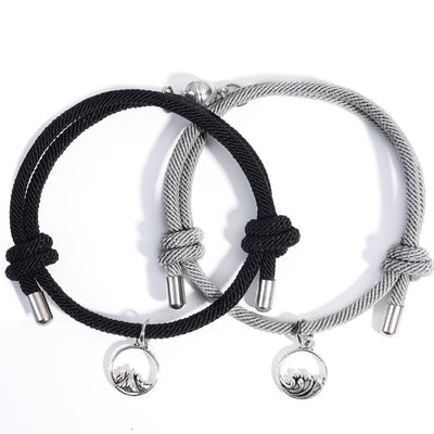 Magnetic Heart Key & Lock Bracelets Rolo Chain by Magnetic Couples Bracelets