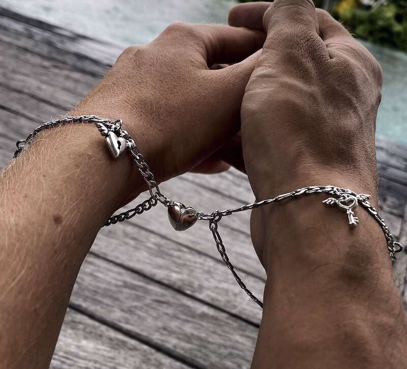 Magnetic Heart Key Lock Bracelets