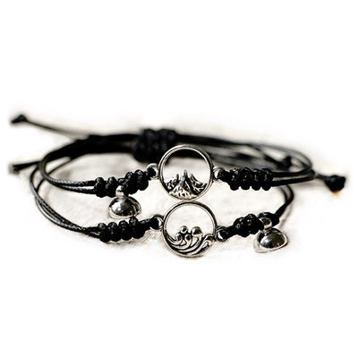 Heart Magnetic Bracelets for Couples Marble & Black | CreateConfidence