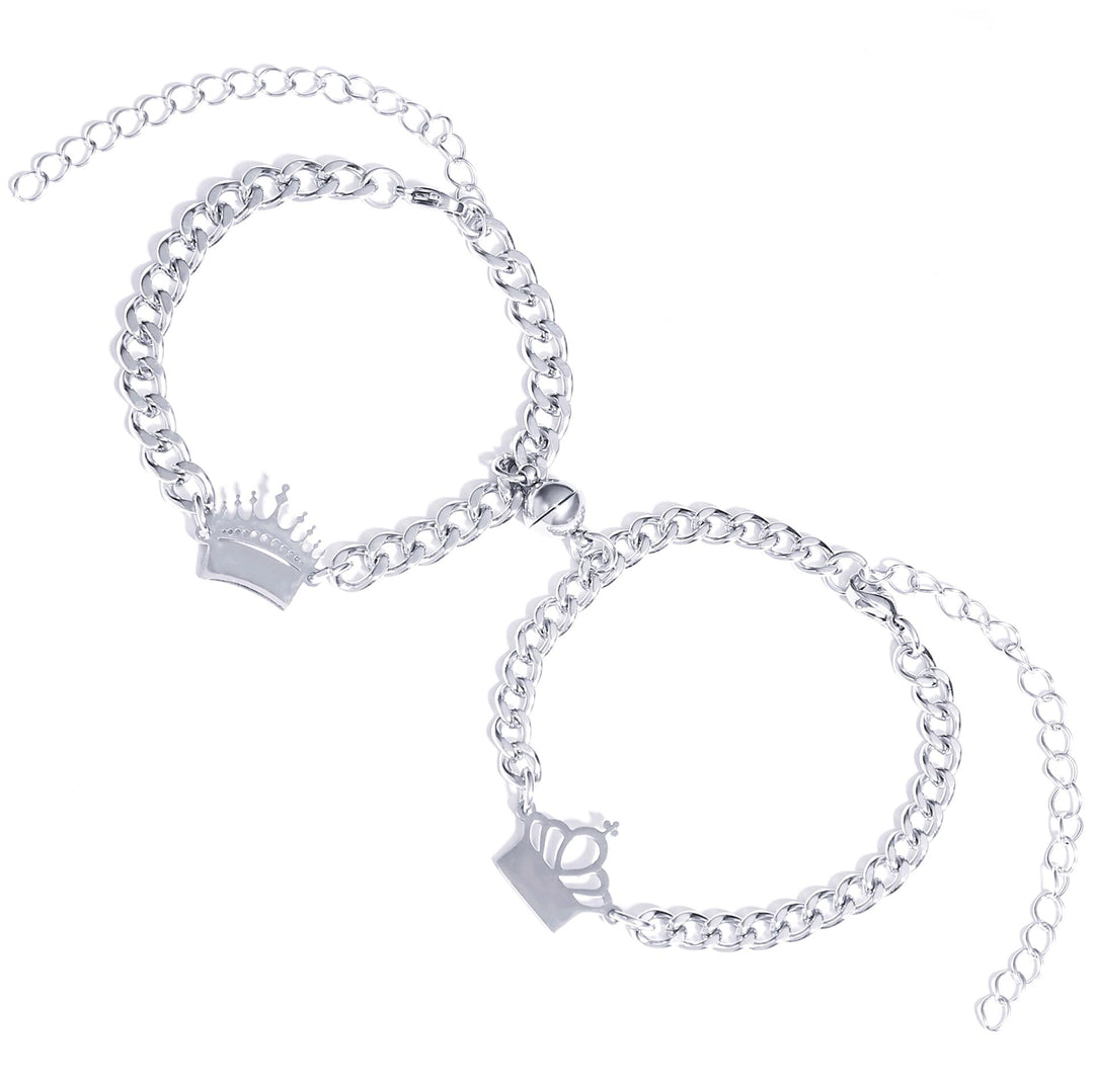 Magnetic King & Queen Chain Bracelets – Magnetic Couples Bracelets