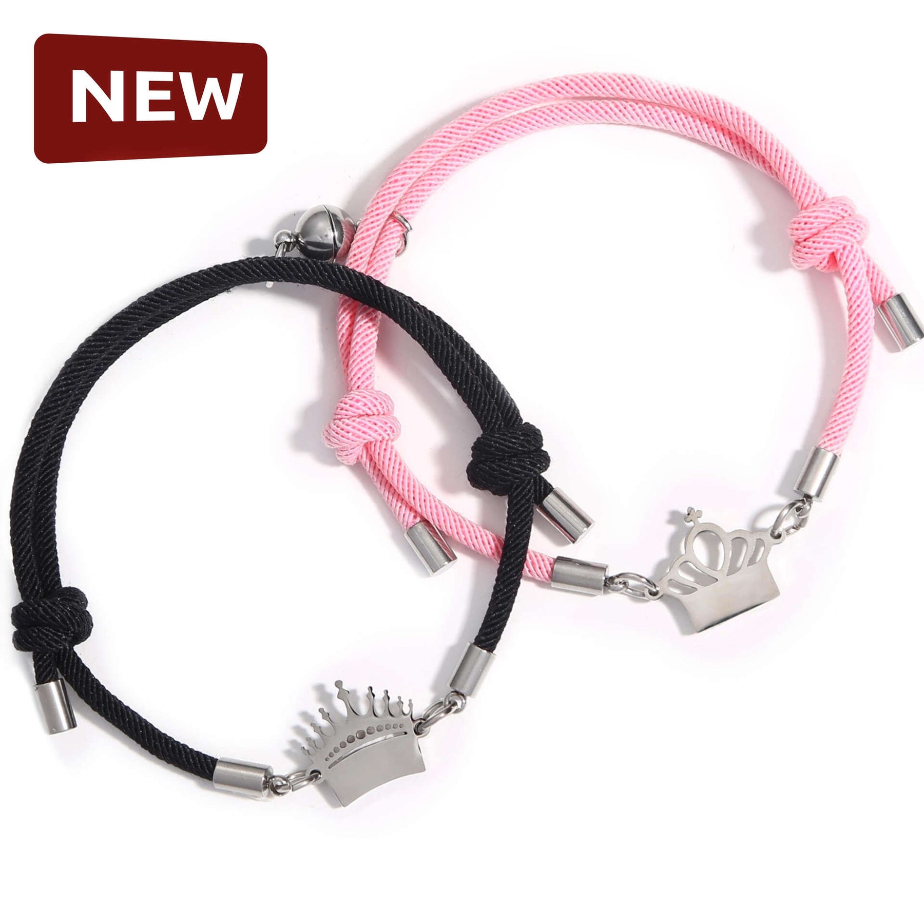 Magnetic King & Queen Rope Bracelets – Magnetic Couples Bracelets