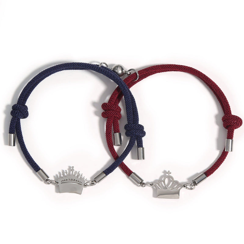Magnetic King & Queen Rope Bracelets – Magnetic Couples Bracelets